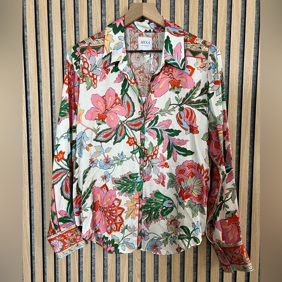 MISA Roya Split-Sleeve Floral Top - Small - Picture 6 of 12